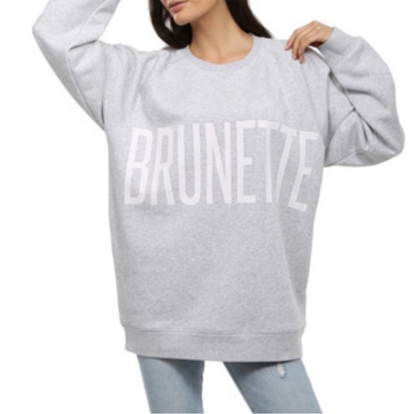 Brunette The Label Tops - Brunette The Label Light Gray Sweatshirt